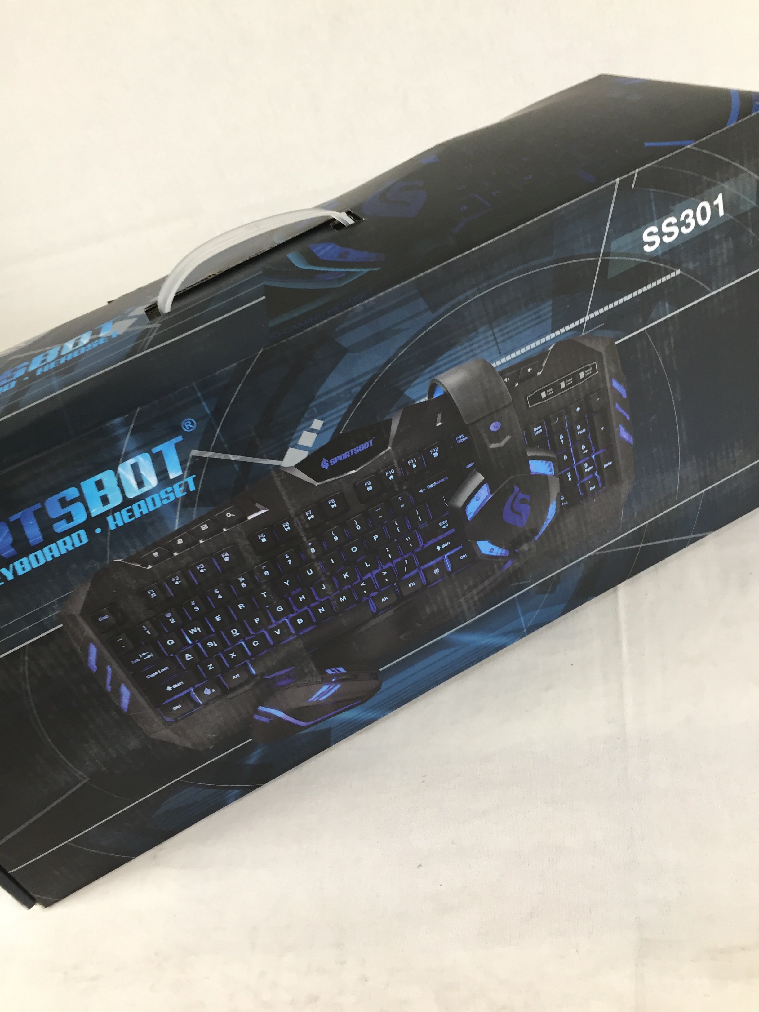 SportsBot SS301 Blue LED Gaming Keyboard, Mouse and Over-Ear Headset (6921909764279)